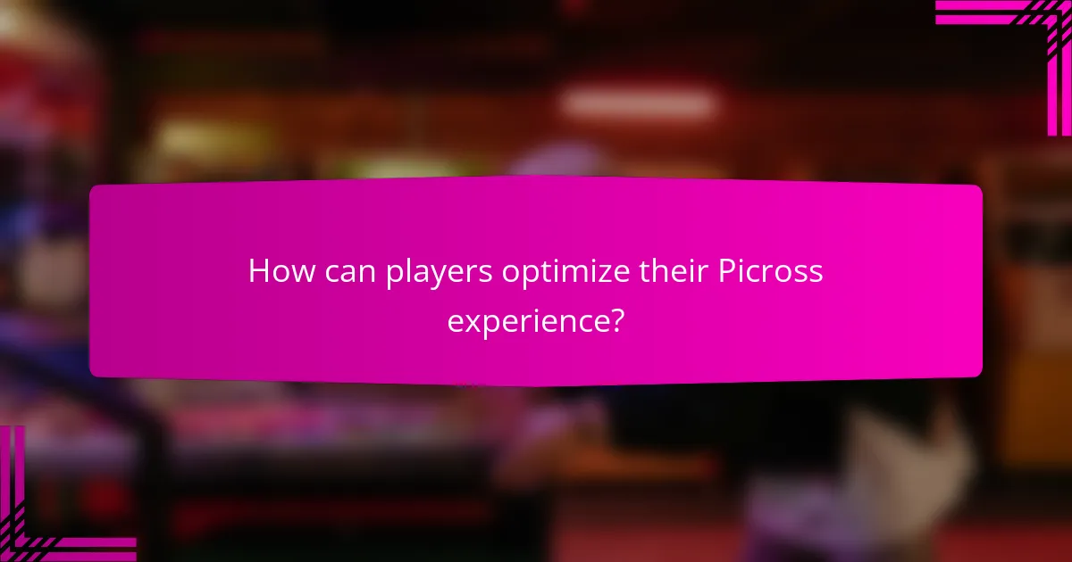 How can players optimize their Picross experience?