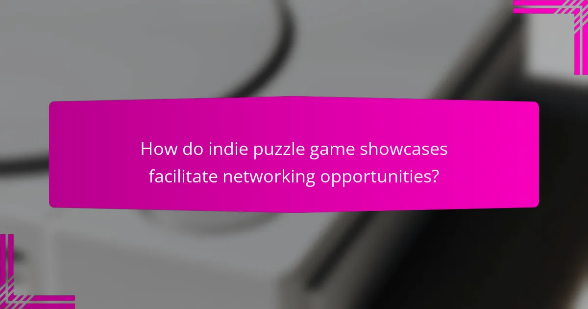 How do indie puzzle game showcases facilitate networking opportunities?