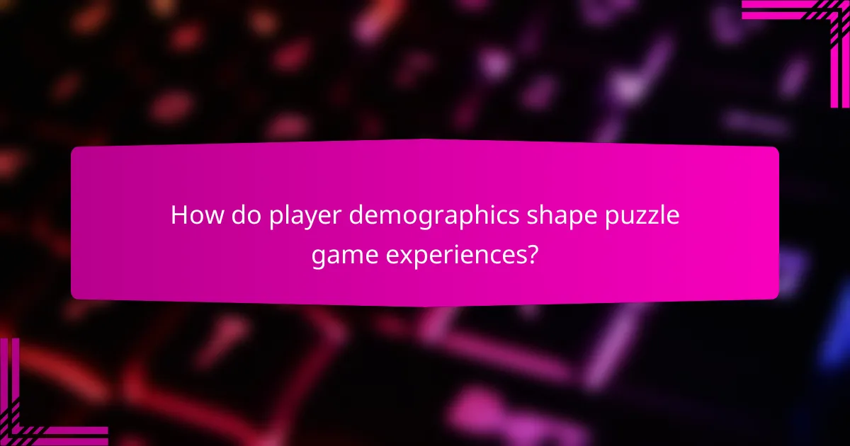 How do player demographics shape puzzle game experiences?