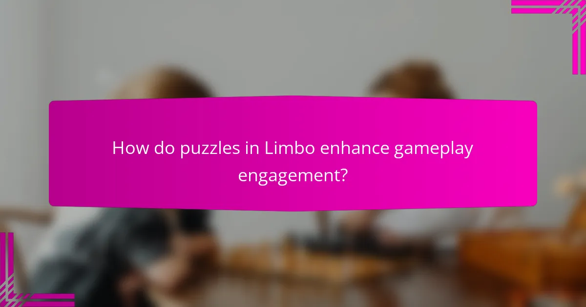 How do puzzles in Limbo enhance gameplay engagement?