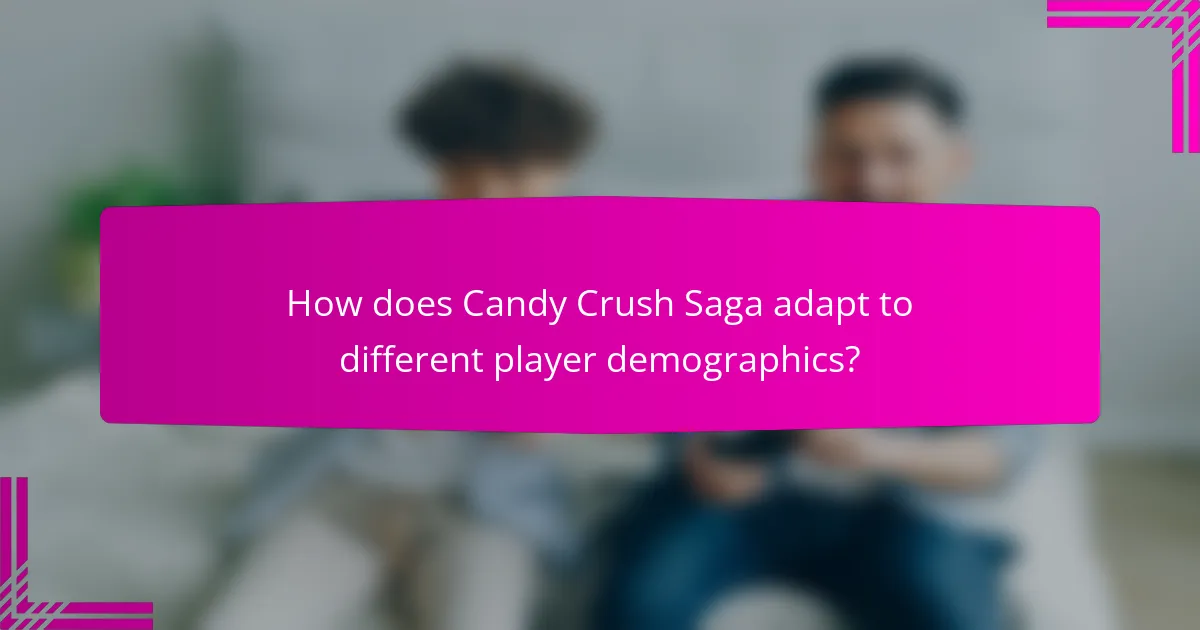 How does Candy Crush Saga adapt to different player demographics?