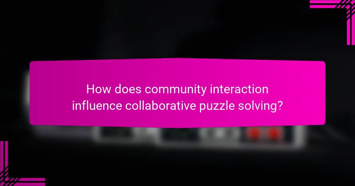 How does community interaction influence collaborative puzzle solving?
