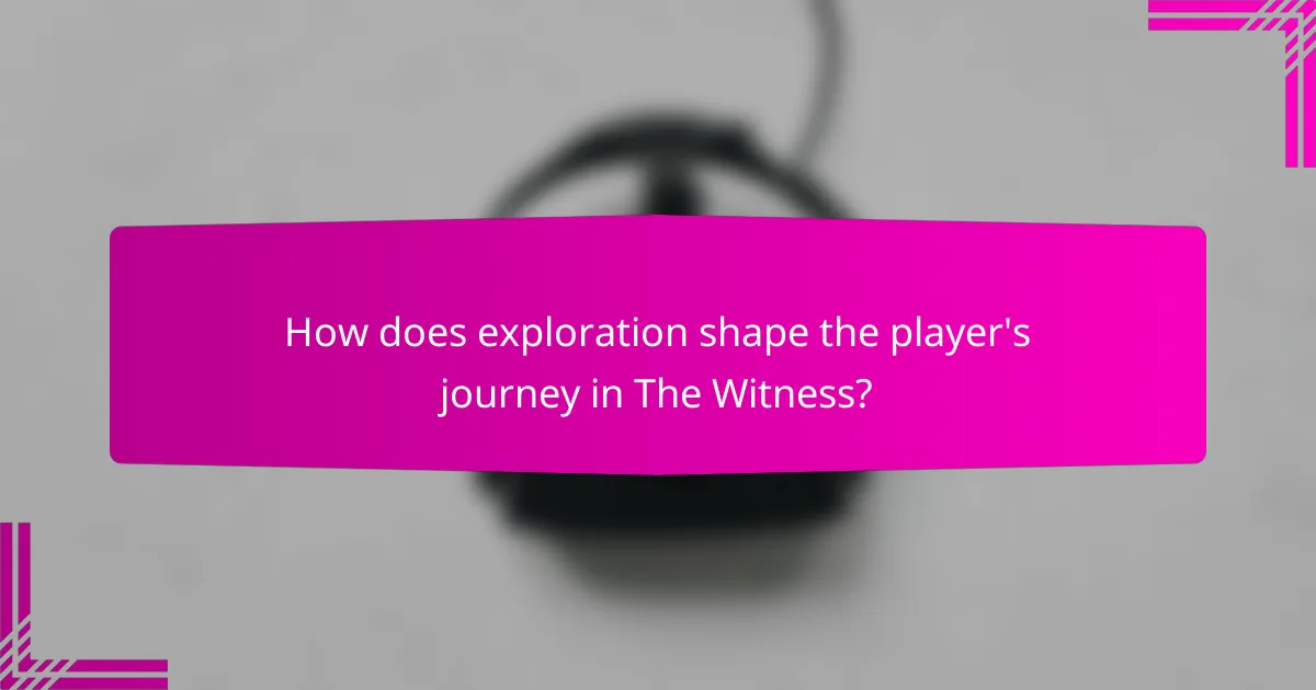 How does exploration shape the player's journey in The Witness?