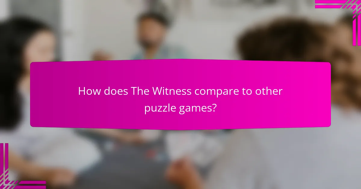 How does The Witness compare to other puzzle games?