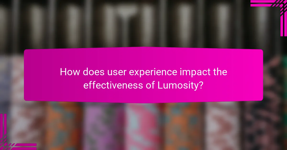 How does user experience impact the effectiveness of Lumosity?