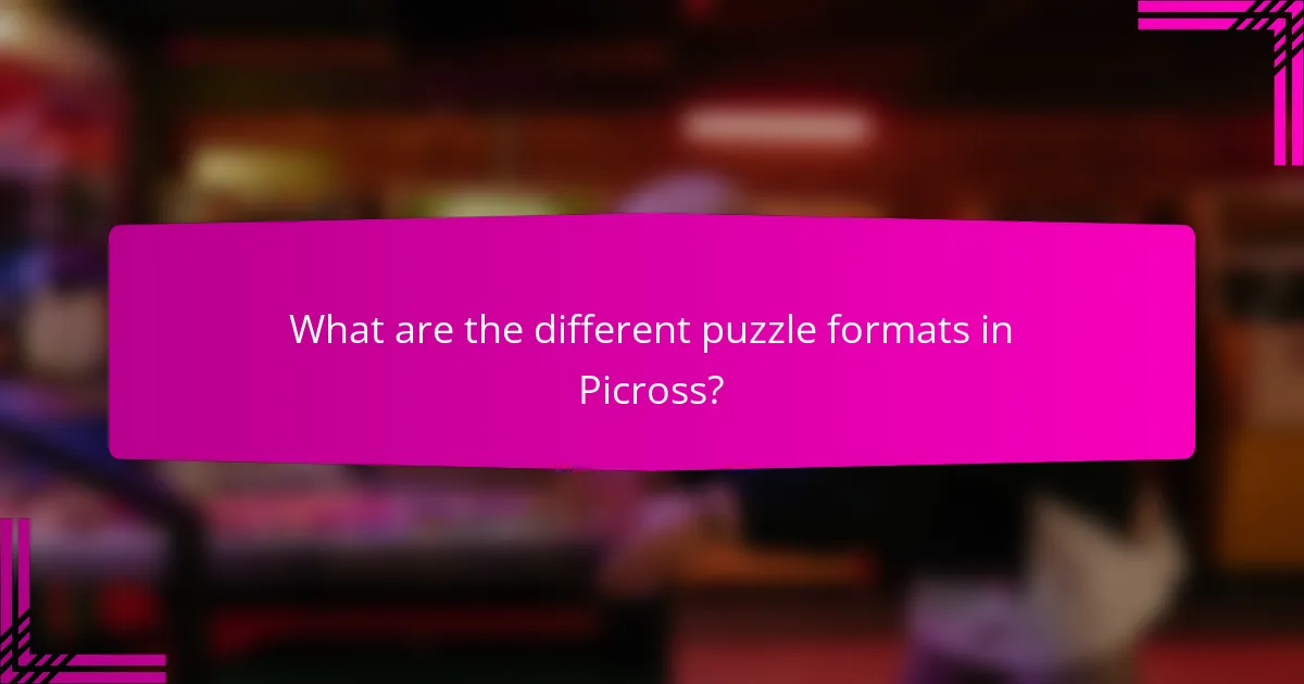 What are the different puzzle formats in Picross?