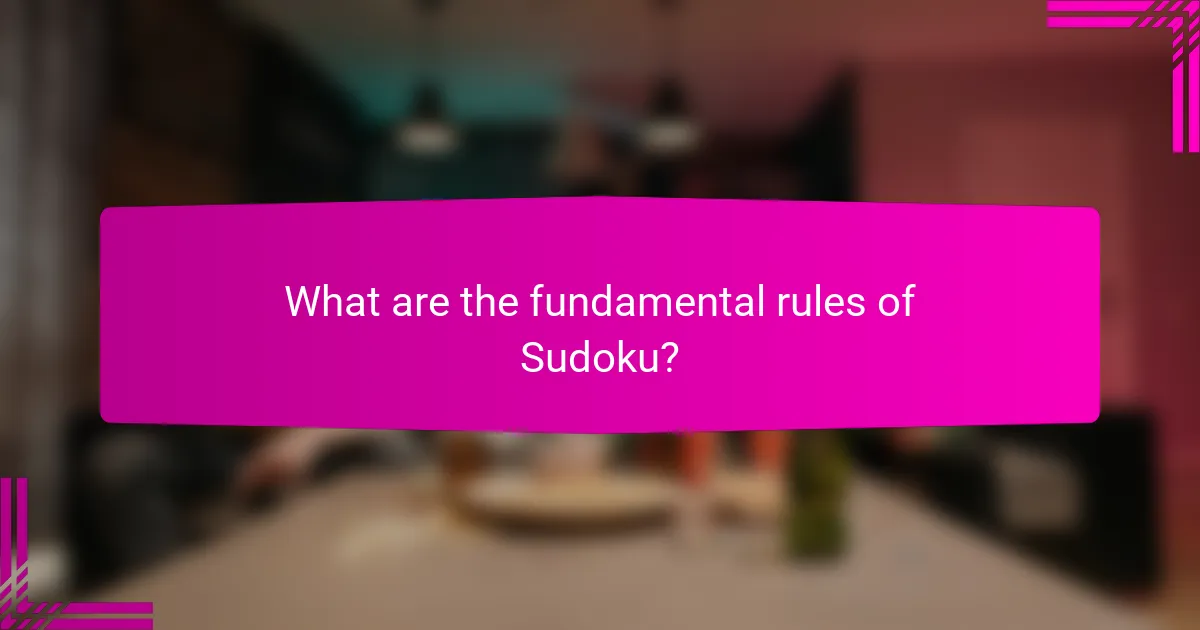 What are the fundamental rules of Sudoku?