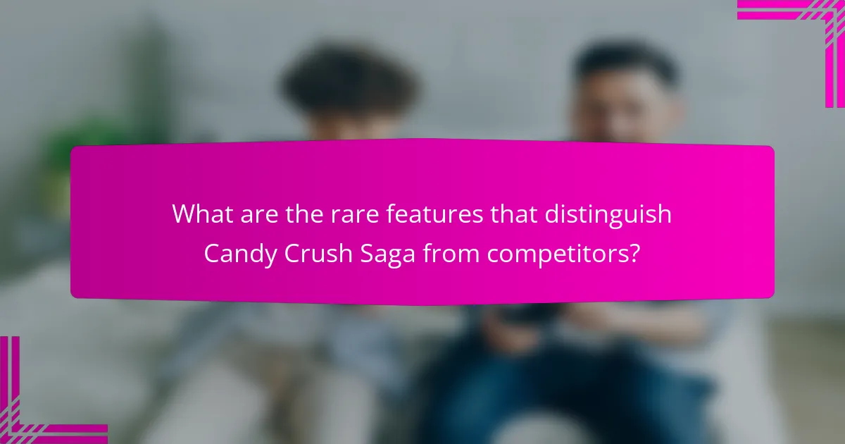 What are the rare features that distinguish Candy Crush Saga from competitors?