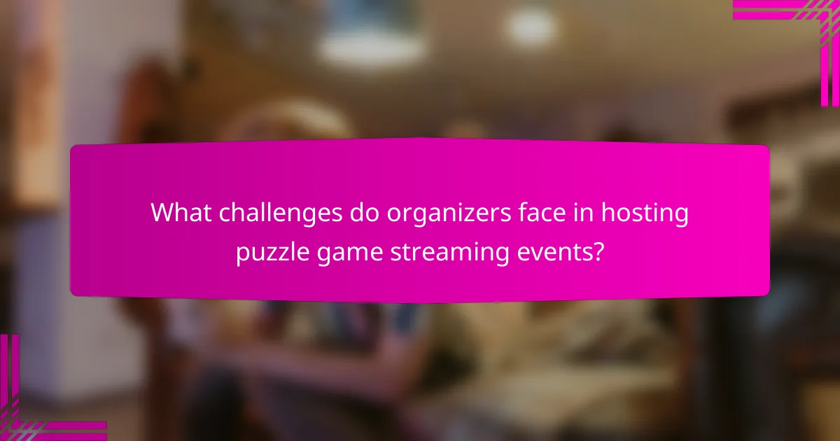 What challenges do organizers face in hosting puzzle game streaming events?